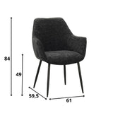 Dining room chair Sev Dimehouse Black LxWxH 68x62x61 Fabric White photo size indication