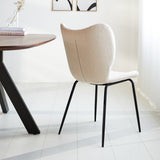 Dining room chair Sia Dimehouse Beige LxWxH 72x55x51 Fabric Atmospheric photo diagonal rear view
