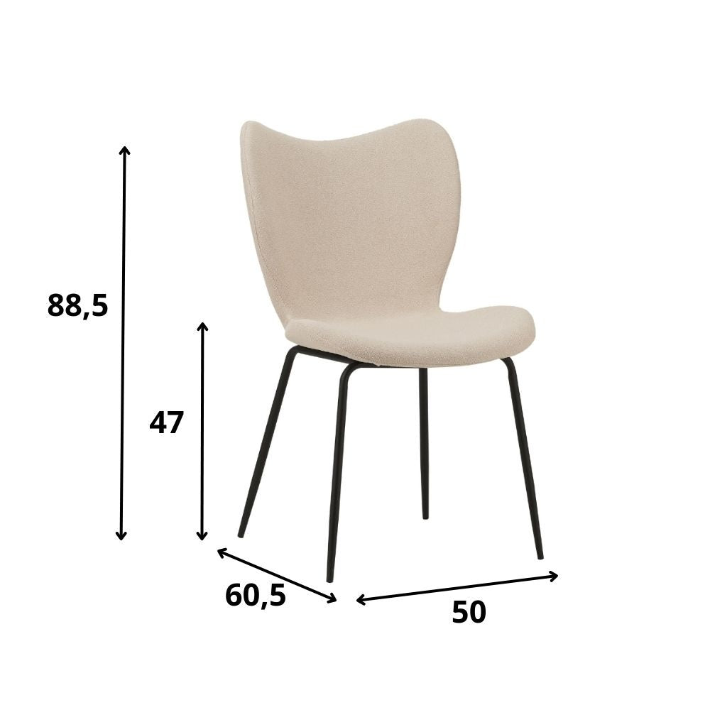 Dining room chair Sia Dimehouse Beige LxWxH 72x55x51 Fabric White photo size indication