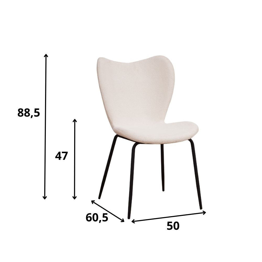Dining room chair Sia Dimehouse White LxWxH 72x55x51 Fabric White photo size indication