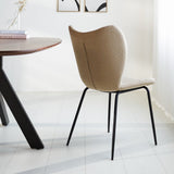 Dining room chair Sia Dimehouse Taupe LxWxH 72x55x51 Fabric Atmospheric photo diagonal rear view