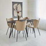 Dining room chair Sia Dimehouse Taupe LxWxH 72x55x51 Fabric Atmospheric photo diagonal front view