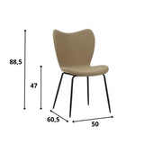 Dining room chair Sia Dimehouse Taupe LxWxH 72x55x51 Fabric White photo size indication