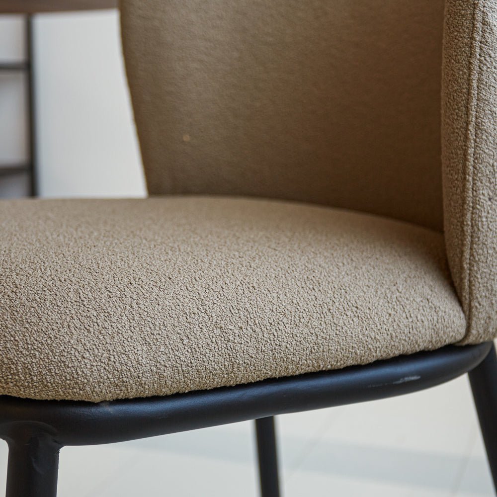 Dining room chair Tess Dimehouse Taupe LxWxH 65x62x56 Fabric Atmospheric photo detail