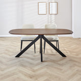 Dining table Paris Dimehouse Brown LxWxH 165x105x8 Acacia wood Atmospheric photo front view