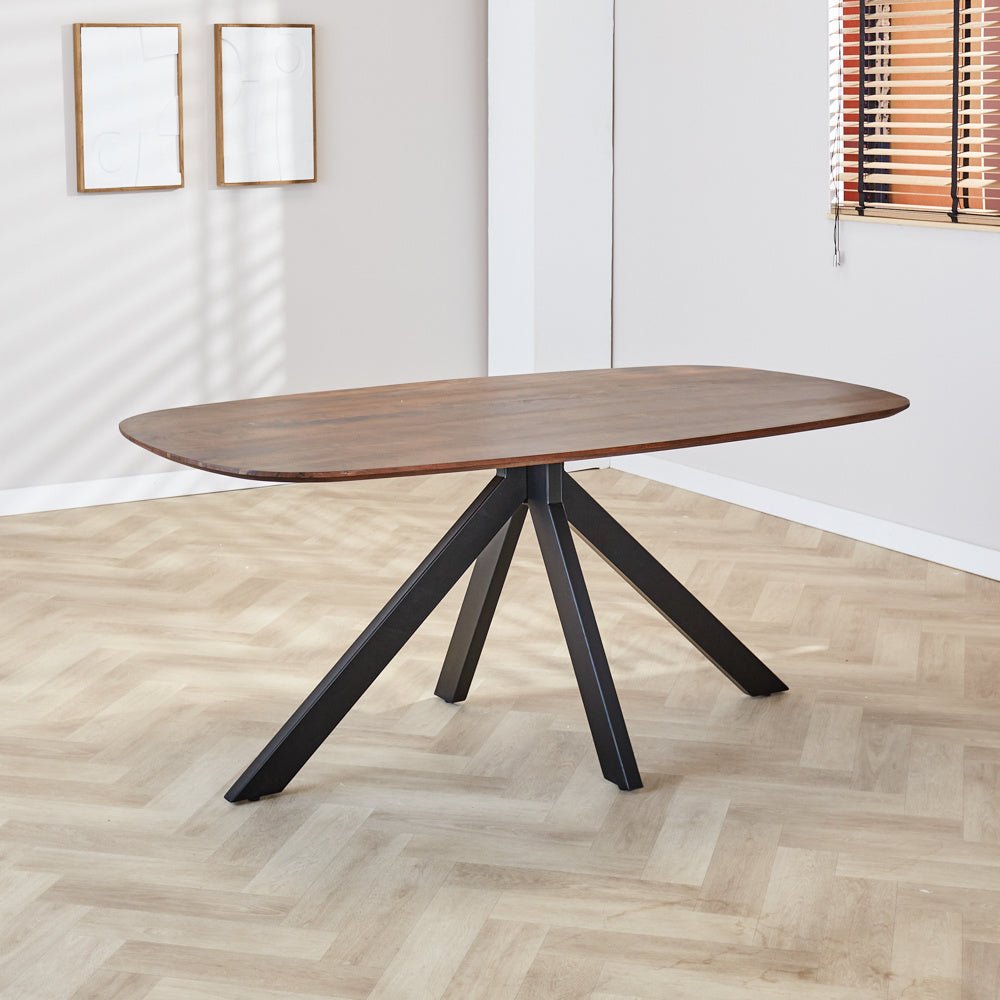 Dining table Paris Dimehouse Brown LxWxH 185x105x8 Acacia wood Atmospheric photo detail
