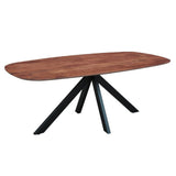 Dining table Paris Dimehouse Brown LxWxH 225x105x8 Acacia wood White photo diagonal front view