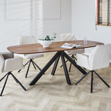 Dining table Paris Dimehouse Brown LxWxH 225x105x8 Acacia wood Atmospheric photo diagonal front view