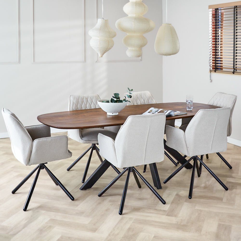 Dining table Paris Dimehouse Brown LxWxH 225x105x8 Acacia wood Atmospheric photo in situation
