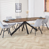 Dining table Paris Dimehouse Brown LxWxH 265x105x8 Acacia wood Atmospheric photo diagonal front view