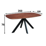 Dining table Paris Dimehouse Brown LxWxH 265x105x8 Acacia wood White photo size indication