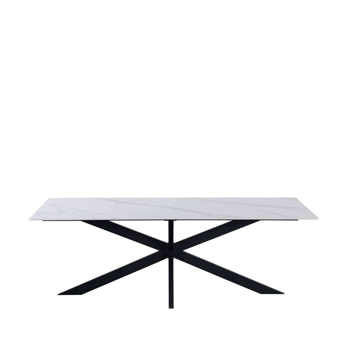 Dining table Edin White Dimehouse White LxWxH 161x92x11 Sintered stone White photo front view