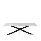 Dining table Edin White Dimehouse White LxWxH 161x92x11 Sintered stone White photo front view