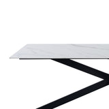 Dining table Edin White Dimehouse White LxWxH 161x92x11 Sintered stone White photo detail