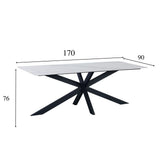 Dining table Edin White Dimehouse White LxWxH 181x102x11 Sintered stone White photo size indication