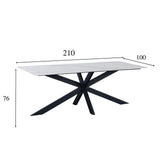Dining table Edin White Dimehouse White LxWxH 210x103x11 Sintered stone White photo size indication