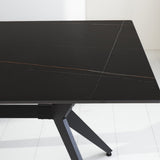 Dining table Grace Black Dimehouse Black LxWxH 215x105x10 Sintered stone Atmospheric photo diagonal front view