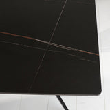 Dining table Grace Black Dimehouse Black LxWxH 215x105x10 Sintered stone Atmospheric photo diagonal front view