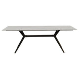 Dining table Grace White Dimehouse White Sintered stone Atmospheric photo diagonal front view