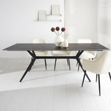 Dining table Grace Black Dimehouse Black Sintered stone Atmospheric photo diagonal front view