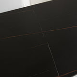 Dining table Grace Black Dimehouse Black Sintered stone Atmospheric photo diagonal front view