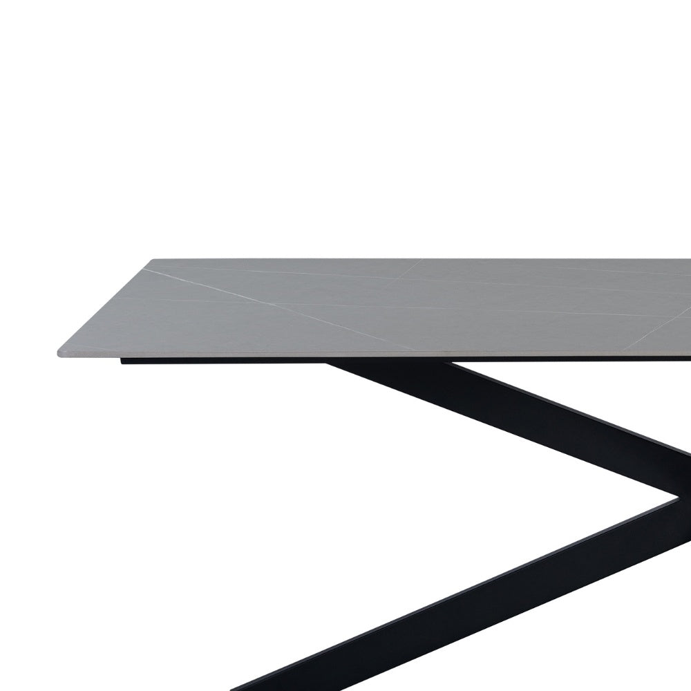 Edin Gray dining table Dimehouse Gray LxWxH 161x92x11 Sintered stone White photo detail