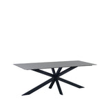 Edin Gray dining table Dimehouse Gray LxWxH 161x92x11 Sintered stone White photo diagonal front view