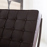 Armchair Expo Dimehouse Brown LxWxH 80x78x78 Cowhide Leather Atmospheric photo detail
