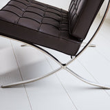 Armchair Expo Dimehouse Brown LxWxH 80x78x78 Cowhide Leather Atmospheric photo detail