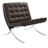 Armchair Expo Dimehouse Brown LxWxH 80x78x78 Cowhide Leather White photo diagonal front view