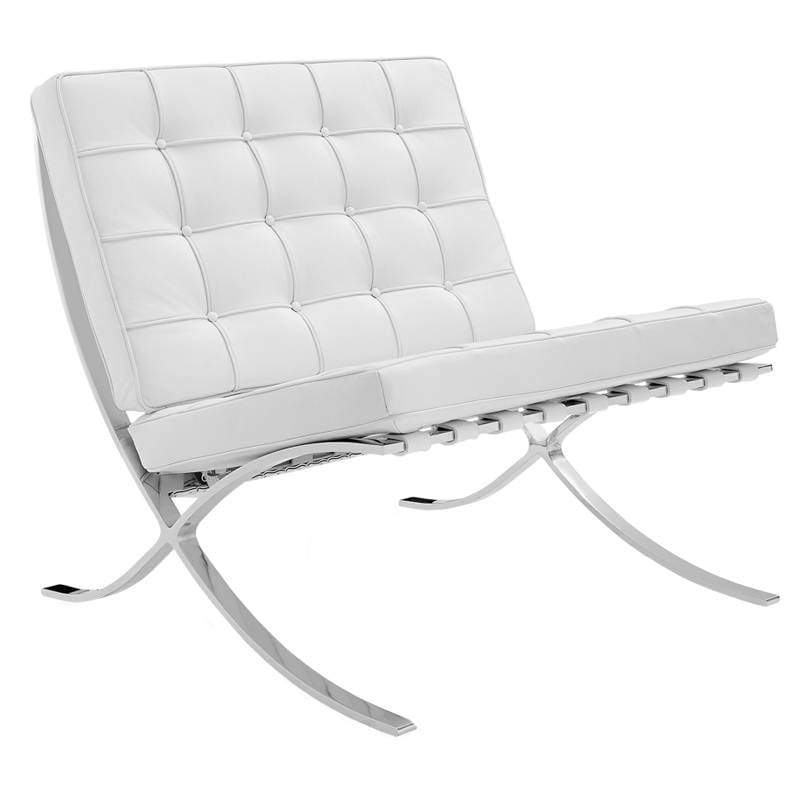 Armchair Expo Dimehouse White LxWxH 80x78x78 Cowhide Leather White photo diagonal front view