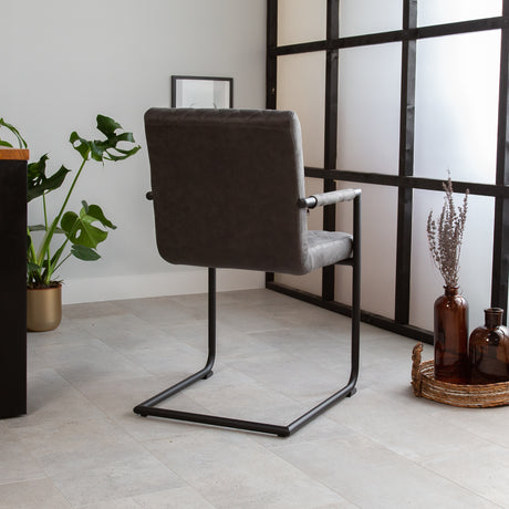 Dining room chair Dean Dimehouse Anthracite LxWxH 70x58x57 Fabric Atmospheric photo diagonal rear view