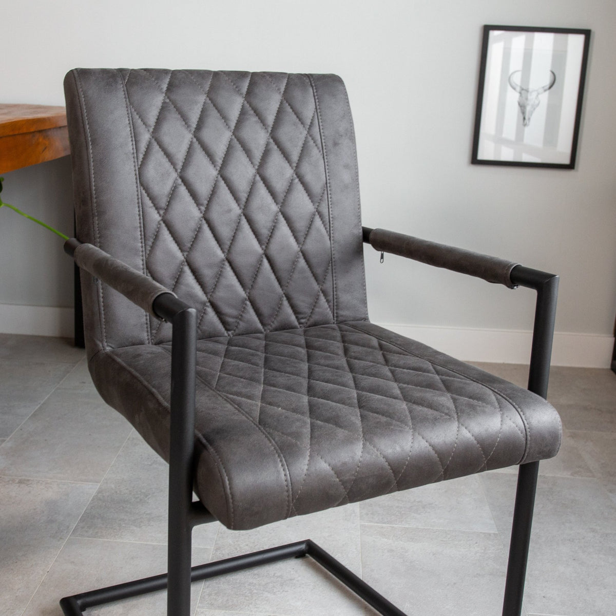 Dining room chair Dean Dimehouse Anthracite LxWxH 70x58x57 Fabric Atmospheric photo detail