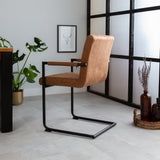 Dining room chair Dean Dimehouse Cognac LxWxH 70x58x57 Fabric Atmospheric photo side view