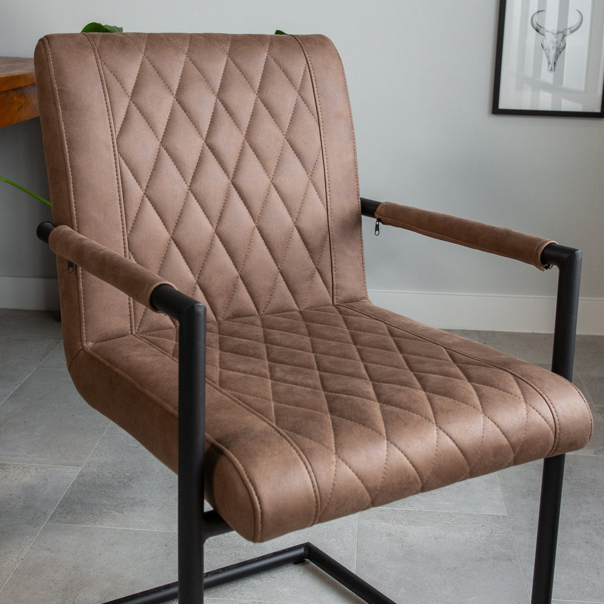 Dining room chair Dean Dimehouse Taupe LxWxH 70x58x57 Fabric Atmospheric photo detail