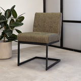 Dining room chair Nathan Dimehouse Green LxWxH 75x62x56 Fabric Atmospheric photo diagonal front view