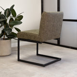 Dining room chair Nathan Dimehouse Green LxWxH 75x62x56 Fabric Atmospheric photo side view