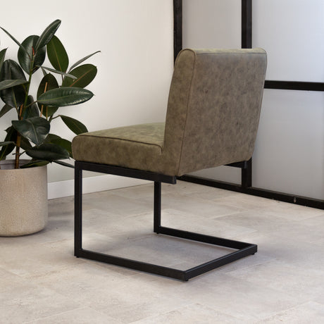 Dining room chair Nathan Dimehouse Green LxWxH 75x62x56 Fabric Atmospheric photo side view