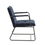 Hailey Chenille armchair Dimehouse Blue LxWxH 66x64x37 Fabric White photo side view