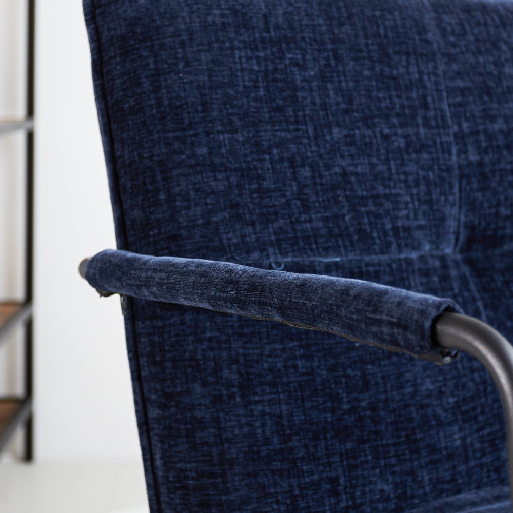 Hailey Chenille armchair Dimehouse Blue LxWxH 66x64x37 Fabric Atmospheric photo detail