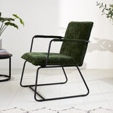 Hailey Chenille armchair Dimehouse Dark green LxWxH 66x64x37 Fabric Atmospheric photo side view
