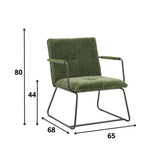 Hailey Chenille armchair Dimehouse Dark green LxWxH 66x64x37 Fabric White photo size indication