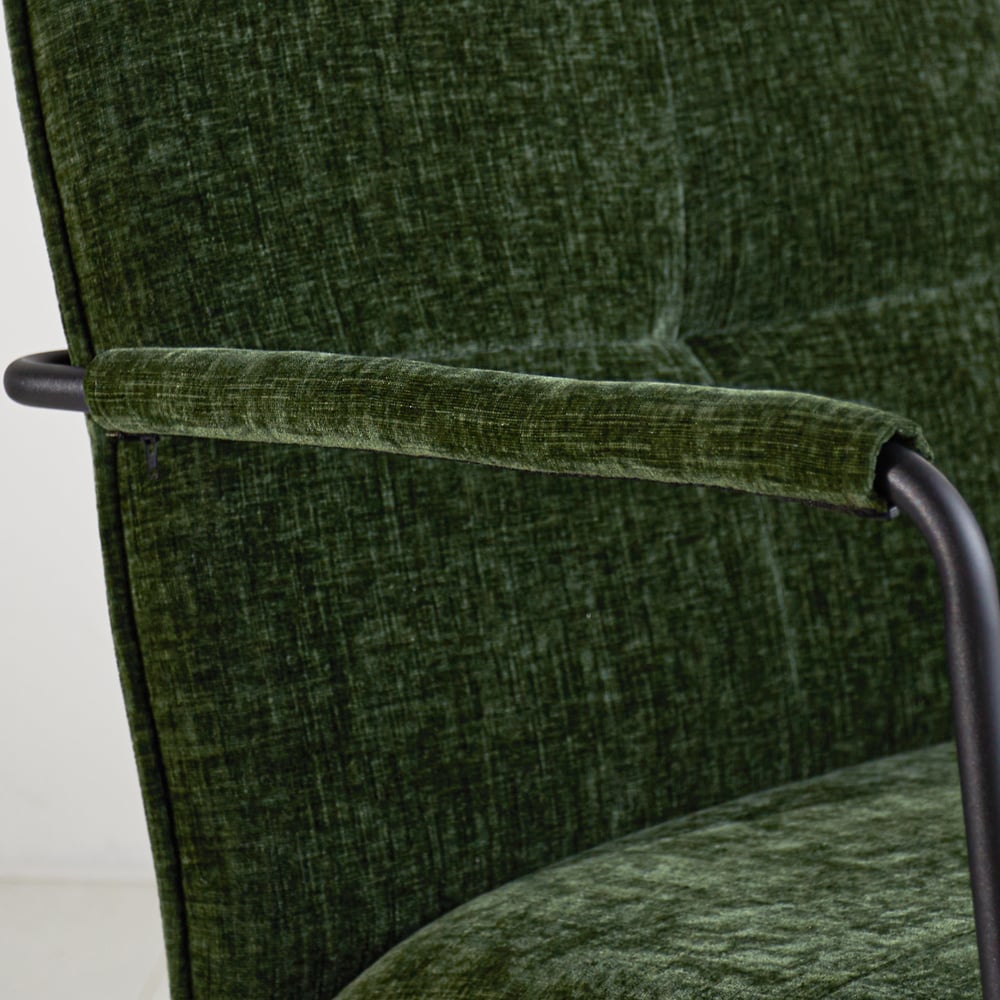 Hailey Chenille armchair Dimehouse Dark green LxWxH 66x64x37 Fabric Atmospheric photo detail