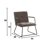 Hailey Chenille armchair Dimehouse Gray LxWxH 66x64x37 Fabric White photo size indication