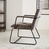 Hailey Chenille armchair Dimehouse Gray LxWxH 66x64x37 Fabric Atmospheric photo side view