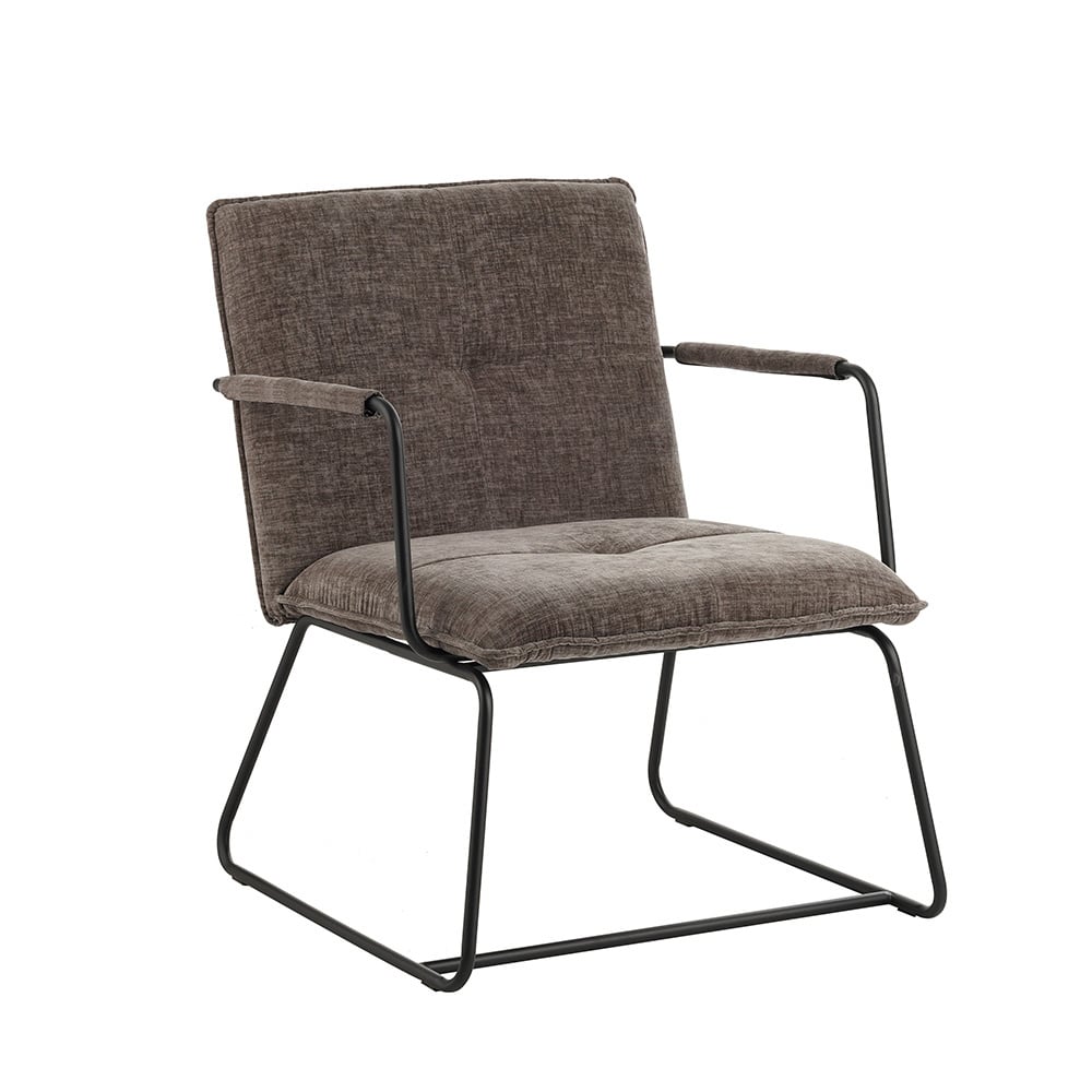 Hailey Chenille armchair Dimehouse Gray LxWxH 66x64x37 Fabric White photo diagonal front view