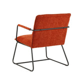 Hailey Chenille armchair Dimehouse Copper LxWxH 66x64x37 Fabric White photo diagonal rear view