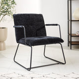 Hailey Chenille armchair Dimehouse Black LxWxH 66x64x37 Fabric Atmospheric photo diagonal front view