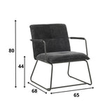 Hailey Chenille armchair Dimehouse Black LxWxH 66x64x37 Fabric White photo size indication