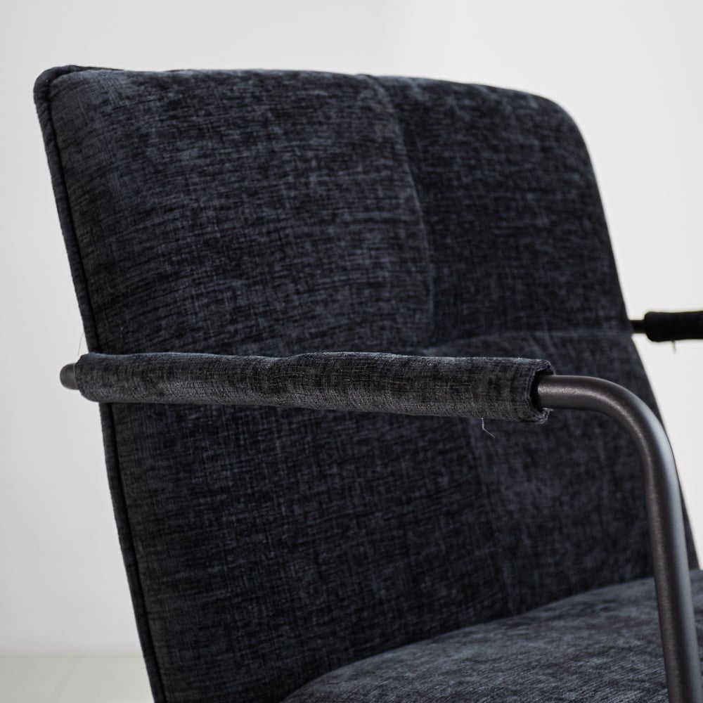 Hailey Chenille armchair Dimehouse Black LxWxH 66x64x37 Fabric Atmospheric photo detail